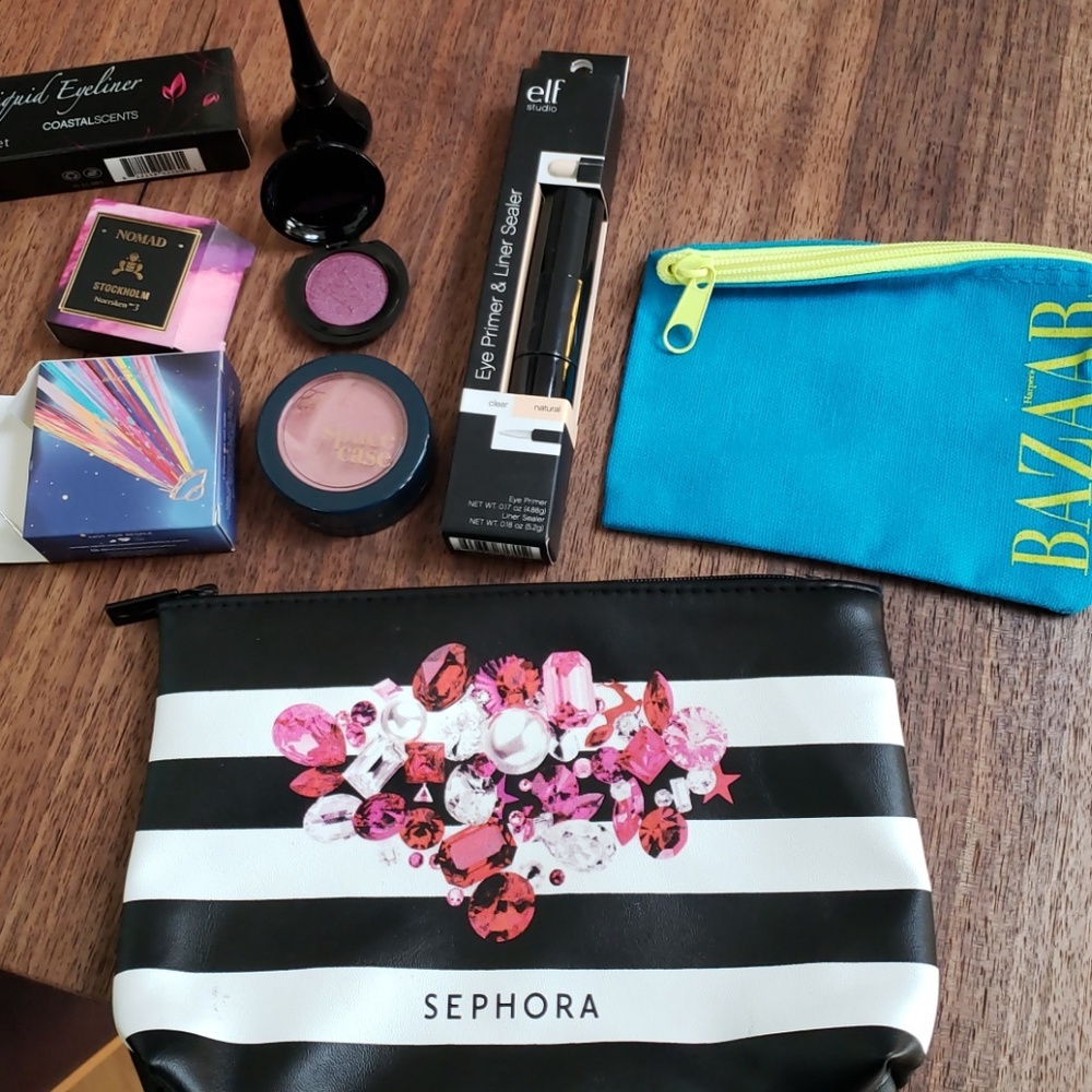 Sephora makeup bag with New makeup